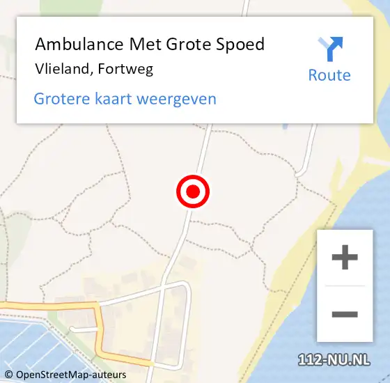 Locatie op kaart van de 112 melding: Ambulance Met Grote Spoed Naar Vlieland, Fortweg op 22 november 2019 23:18