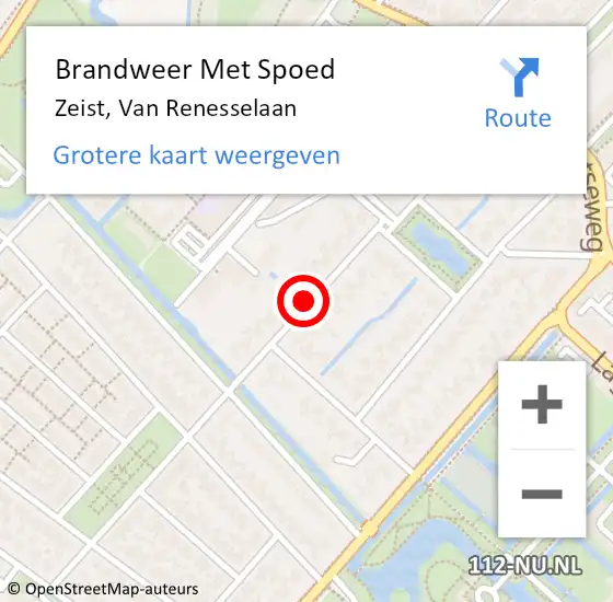 Locatie op kaart van de 112 melding: Brandweer Met Spoed Naar Zeist, Van Renesselaan op 22 november 2019 23:38