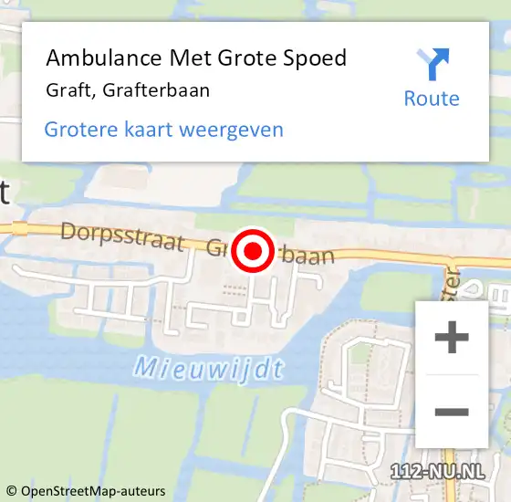 Locatie op kaart van de 112 melding: Ambulance Met Grote Spoed Naar Graft, Grafterbaan op 23 november 2019 00:31
