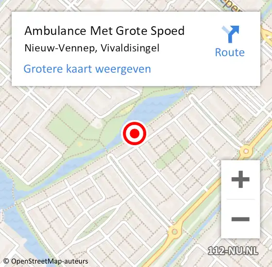 Locatie op kaart van de 112 melding: Ambulance Met Grote Spoed Naar Nieuw-Vennep, Vivaldisingel op 23 november 2019 02:56