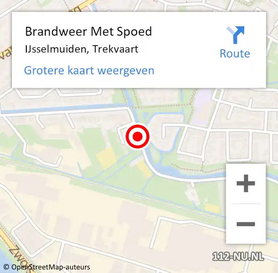 Locatie op kaart van de 112 melding: Brandweer Met Spoed Naar IJsselmuiden, Trekvaart op 23 november 2019 11:29