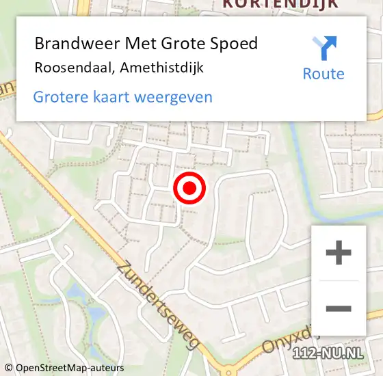 Locatie op kaart van de 112 melding: Brandweer Met Grote Spoed Naar Roosendaal, Amethistdijk op 23 november 2019 18:07