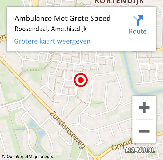 Locatie op kaart van de 112 melding: Ambulance Met Grote Spoed Naar Roosendaal, Amethistdijk op 23 november 2019 18:11