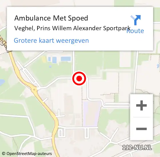 Locatie op kaart van de 112 melding: Ambulance Met Spoed Naar Veghel, Prins Willem Alexander Sportpark op 23 november 2019 19:30