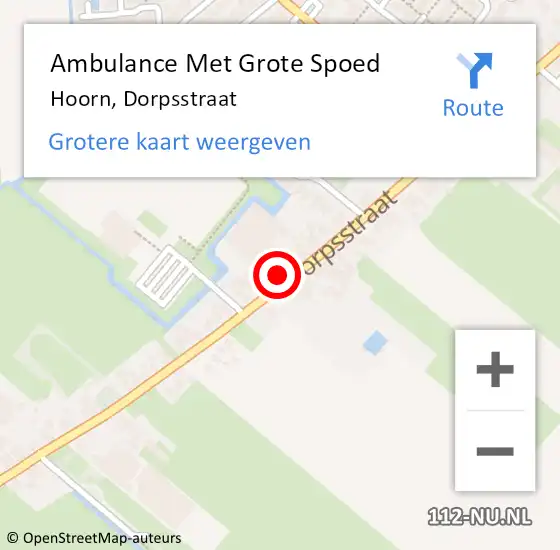 Locatie op kaart van de 112 melding: Ambulance Met Grote Spoed Naar Hoorn, Dorpsstraat op 20 april 2014 17:38