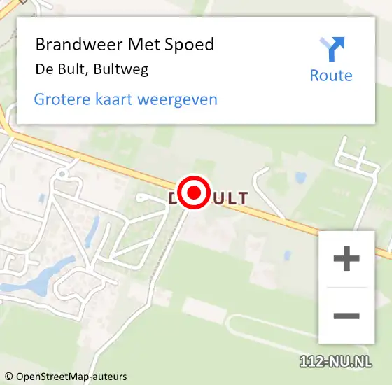 Locatie op kaart van de 112 melding: Brandweer Met Spoed Naar De Bult, Bultweg op 24 november 2019 11:41