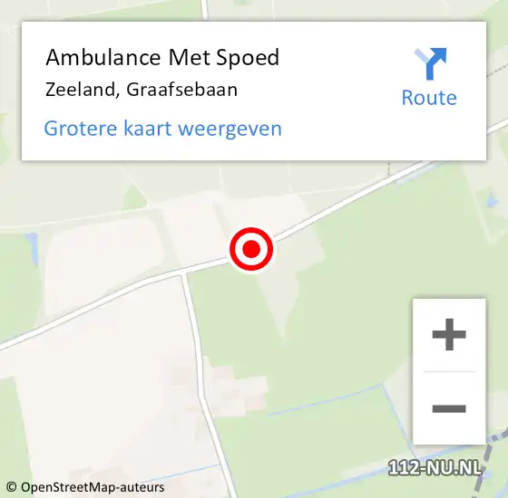Locatie op kaart van de 112 melding: Ambulance Met Spoed Naar Zeeland, Graafsebaan op 24 november 2019 15:04