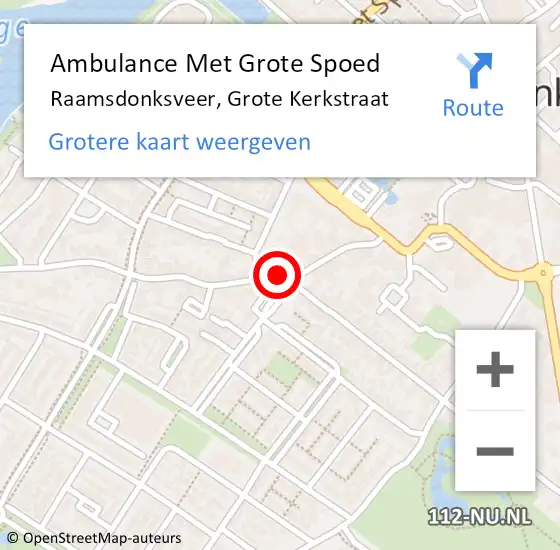Locatie op kaart van de 112 melding: Ambulance Met Grote Spoed Naar Raamsdonksveer, Grote Kerkstraat op 24 november 2019 17:36