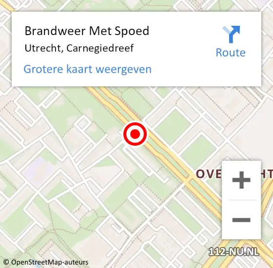 Locatie op kaart van de 112 melding: Brandweer Met Spoed Naar Utrecht, Carnegiedreef op 24 november 2019 19:43