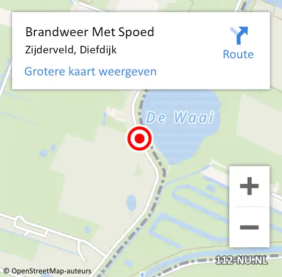 Locatie op kaart van de 112 melding: Brandweer Met Spoed Naar Zijderveld, Diefdijk op 25 november 2019 15:01