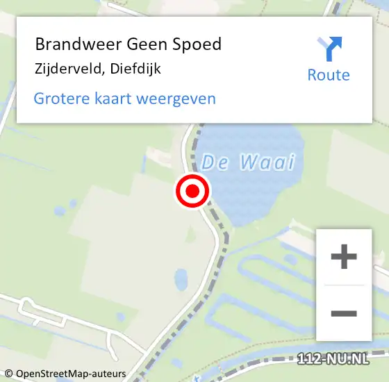 Locatie op kaart van de 112 melding: Brandweer Geen Spoed Naar Zijderveld, Diefdijk op 25 november 2019 15:05