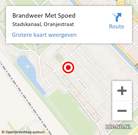 Locatie op kaart van de 112 melding: Brandweer Met Spoed Naar Stadskanaal, Oranjestraat op 20 april 2014 20:32