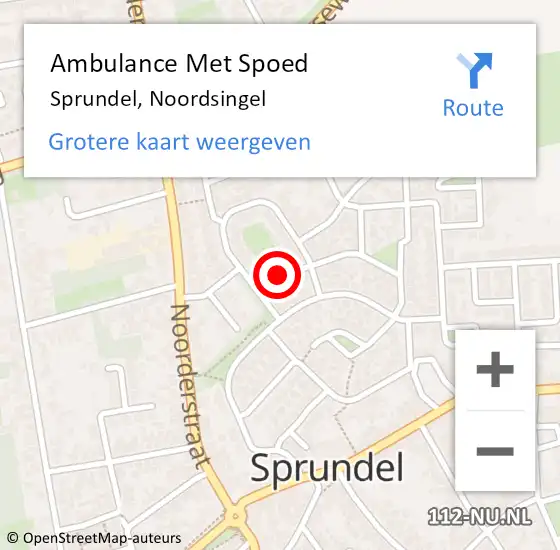 Locatie op kaart van de 112 melding: Ambulance Met Spoed Naar Sprundel, Noordsingel op 26 november 2019 05:25