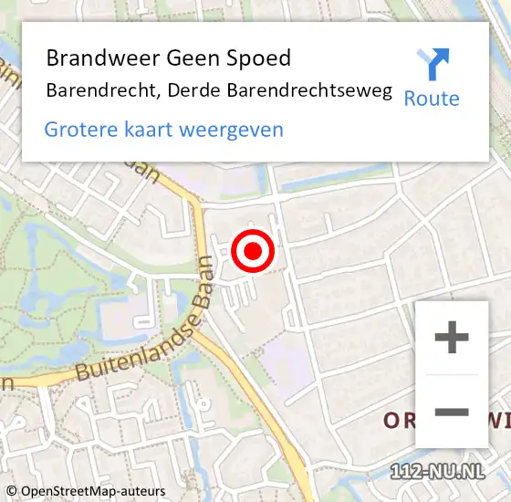 Locatie op kaart van de 112 melding: Brandweer Geen Spoed Naar Barendrecht, Derde Barendrechtseweg op 26 november 2019 10:04
