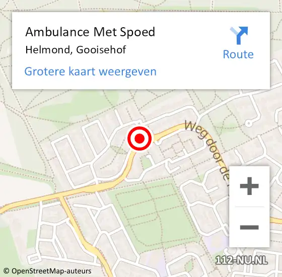 Locatie op kaart van de 112 melding: Ambulance Met Spoed Naar Helmond, Gooisehof op 26 november 2019 10:45