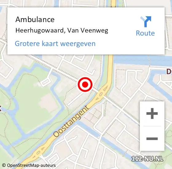 Locatie op kaart van de 112 melding: Ambulance Heerhugowaard, Van Veenweg op 26 november 2019 11:43