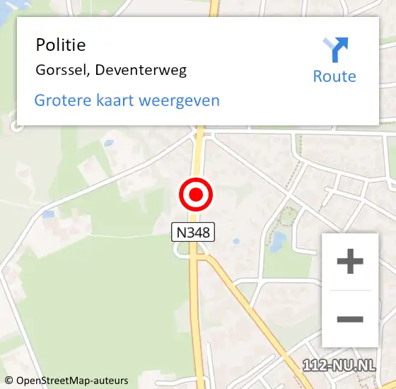 Locatie op kaart van de 112 melding: Politie Gorssel, Deventerweg op 26 november 2019 13:57