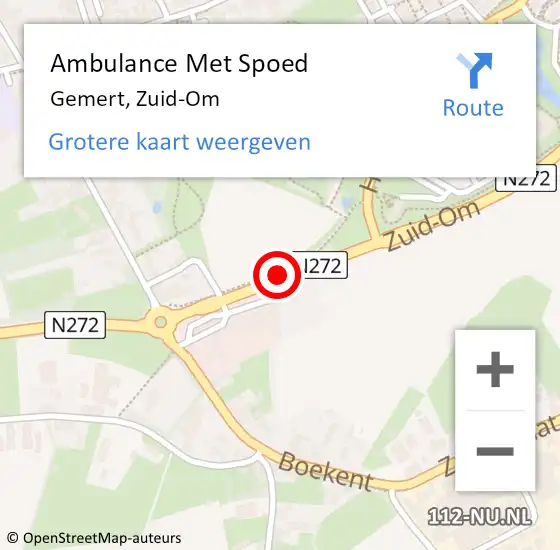 Locatie op kaart van de 112 melding: Ambulance Met Spoed Naar Gemert, Zuid-Om op 26 november 2019 14:22