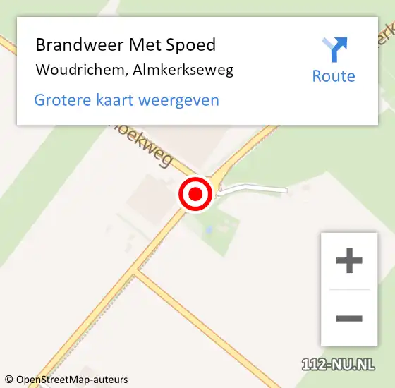 Locatie op kaart van de 112 melding: Brandweer Met Spoed Naar Woudrichem, Almkerkseweg op 26 november 2019 14:47