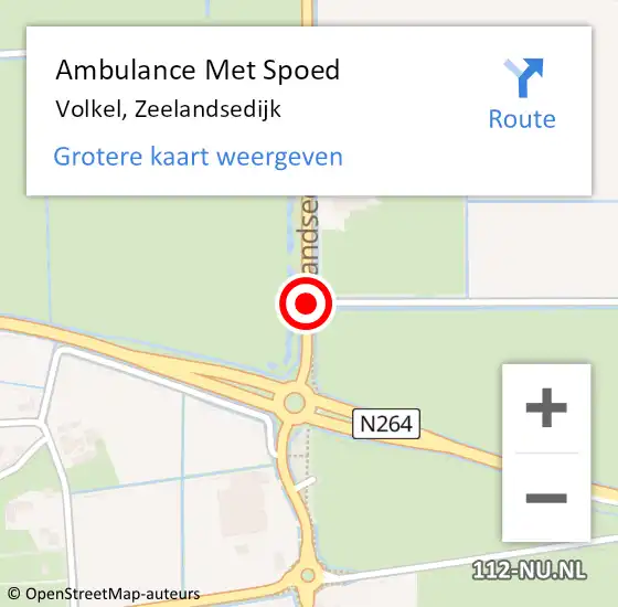 Locatie op kaart van de 112 melding: Ambulance Met Spoed Naar Volkel, Zeelandsedijk op 26 november 2019 15:50