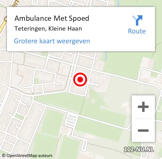 Locatie op kaart van de 112 melding: Ambulance Met Spoed Naar Teteringen, Kleine Haan op 26 november 2019 17:41