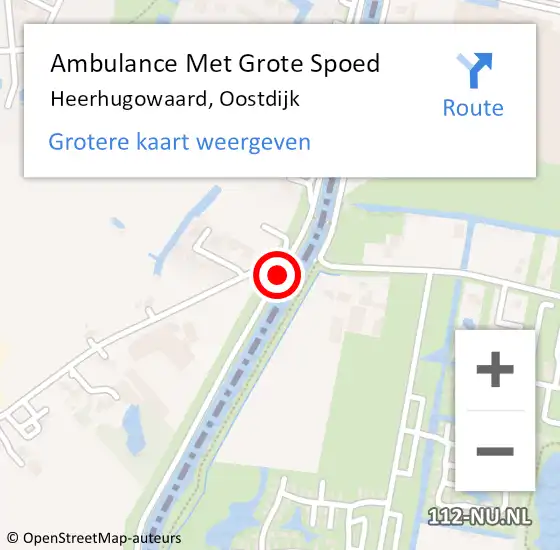 Locatie op kaart van de 112 melding: Ambulance Met Grote Spoed Naar Heerhugowaard, Oostdijk op 26 november 2019 23:08