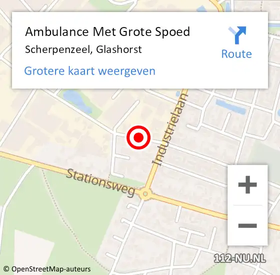 Locatie op kaart van de 112 melding: Ambulance Met Grote Spoed Naar Scherpenzeel, Glashorst op 27 november 2019 04:01