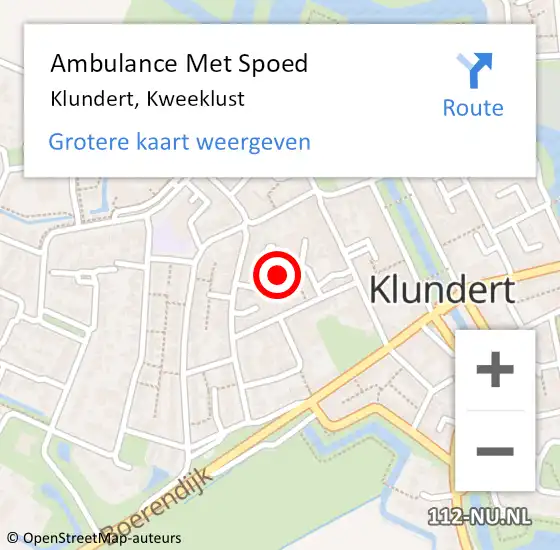 Locatie op kaart van de 112 melding: Ambulance Met Spoed Naar Klundert, Kweeklust op 27 november 2019 14:26