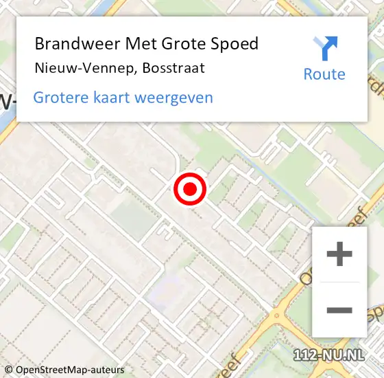 Locatie op kaart van de 112 melding: Brandweer Met Grote Spoed Naar Nieuw-Vennep, Bosstraat op 27 november 2019 19:12