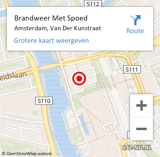 Locatie op kaart van de 112 melding: Brandweer Met Spoed Naar Amsterdam, Van Der Kunstraat op 27 november 2019 19:54