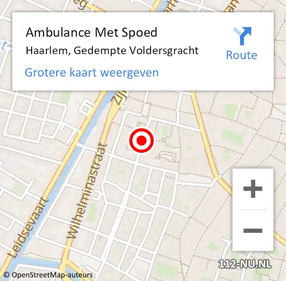 Locatie op kaart van de 112 melding: Ambulance Met Spoed Naar Haarlem, Gedempte Voldersgracht op 27 november 2019 20:30