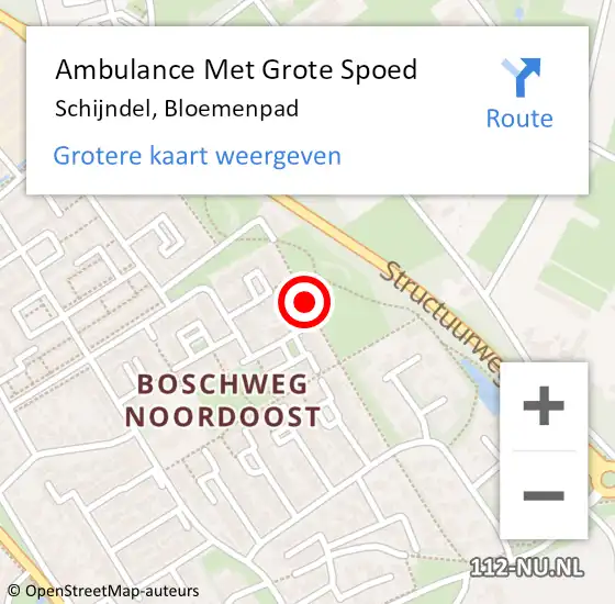 Locatie op kaart van de 112 melding: Ambulance Met Grote Spoed Naar Schijndel, Bloemenpad op 28 november 2019 03:42