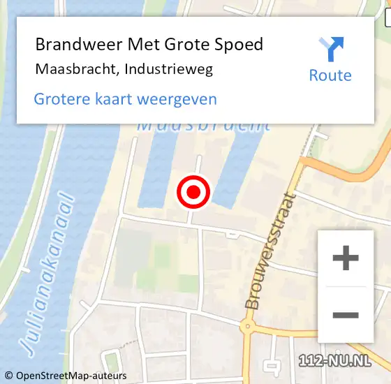 Locatie op kaart van de 112 melding: Brandweer Met Grote Spoed Naar Maasbracht, Industrieweg op 28 november 2019 16:49