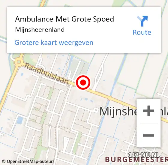 Locatie op kaart van de 112 melding: Ambulance Met Grote Spoed Naar Mijnsheerenland op 28 november 2019 18:41
