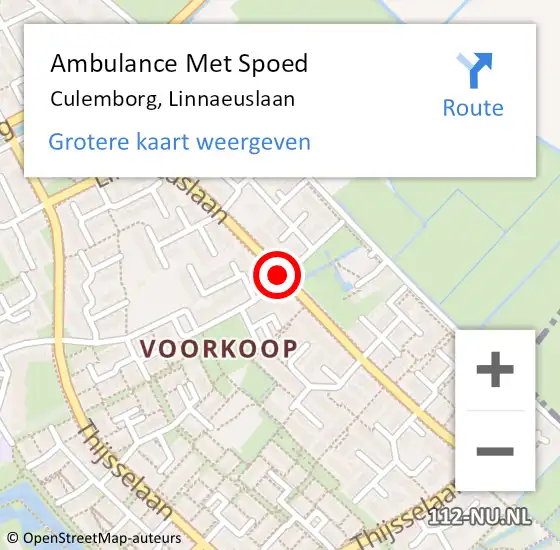 Locatie op kaart van de 112 melding: Ambulance Met Spoed Naar Culemborg, Linnaeuslaan op 28 november 2019 19:09
