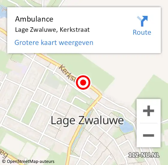 Locatie op kaart van de 112 melding: Ambulance Lage Zwaluwe, Kerkstraat op 29 november 2019 08:40