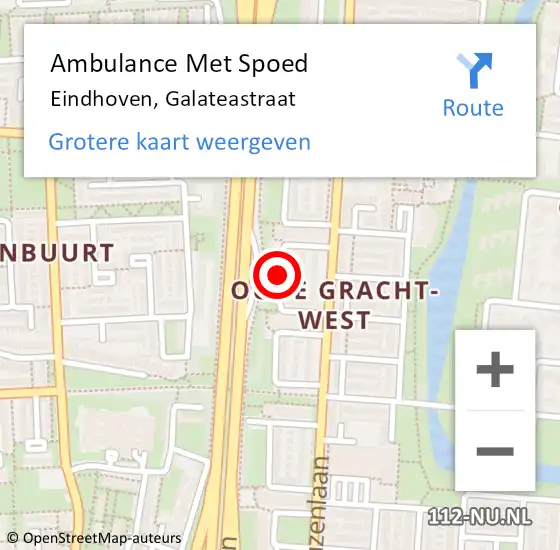 Locatie op kaart van de 112 melding: Ambulance Met Spoed Naar Eindhoven, Galateastraat op 29 november 2019 09:23