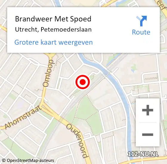 Locatie op kaart van de 112 melding: Brandweer Met Spoed Naar Utrecht, Petemoederslaan op 29 november 2019 10:20