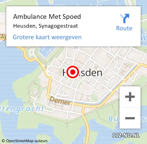 Locatie op kaart van de 112 melding: Ambulance Met Spoed Naar Heusden, Synagogestraat op 29 november 2019 15:16