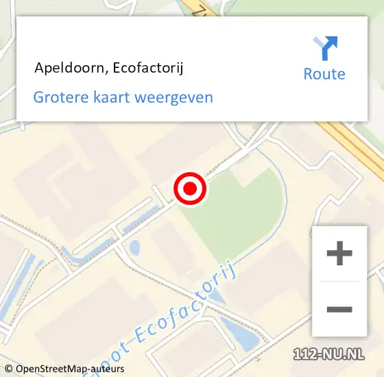 Locatie op kaart van de 112 melding:  Apeldoorn, Ecofactorij op 30 november 2019 10:27