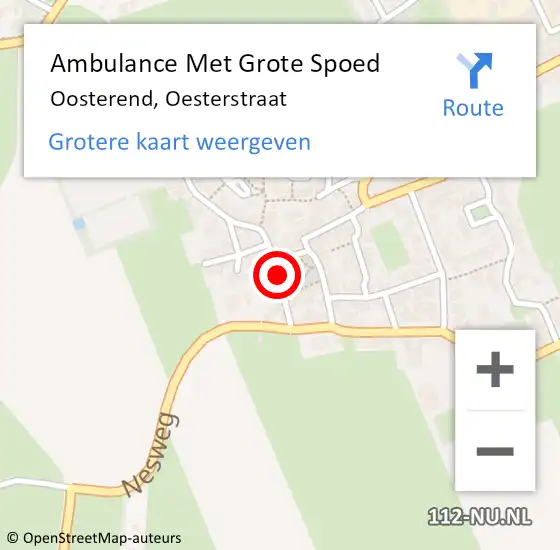 Locatie op kaart van de 112 melding: Ambulance Met Grote Spoed Naar Oosterend Nh, Oesterstraat op 30 november 2019 13:11