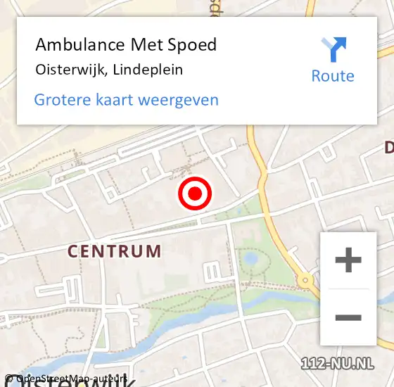 Locatie op kaart van de 112 melding: Ambulance Met Spoed Naar Oisterwijk, Lindeplein op 30 november 2019 15:23