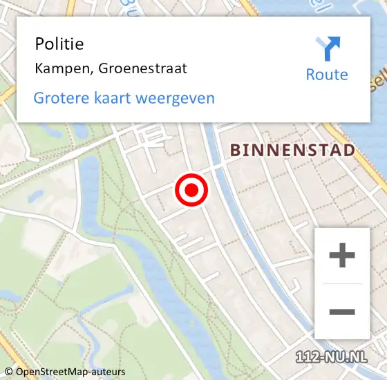 Locatie op kaart van de 112 melding: Politie Kampen, Groenestraat op 30 november 2019 15:32