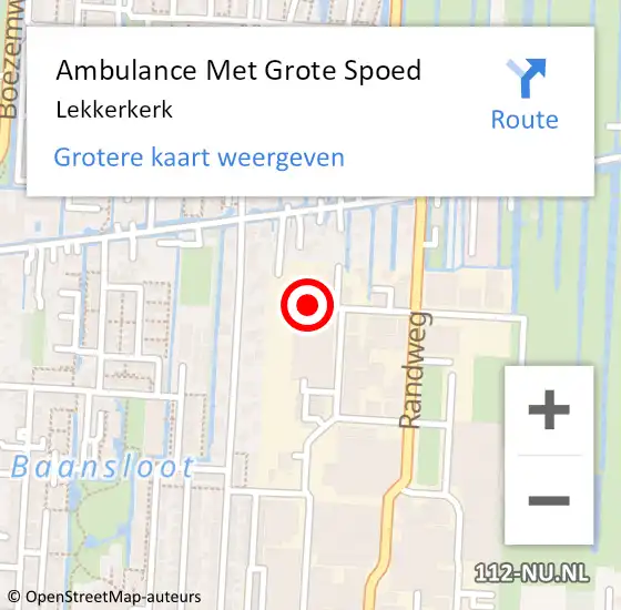 Locatie op kaart van de 112 melding: Ambulance Met Grote Spoed Naar Lekkerkerk, West op 30 november 2019 15:32