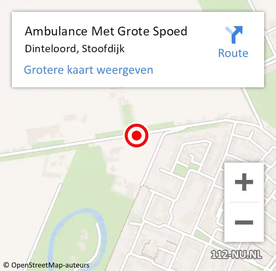 Locatie op kaart van de 112 melding: Ambulance Met Grote Spoed Naar Dinteloord, Stoofdijk op 1 december 2019 00:24