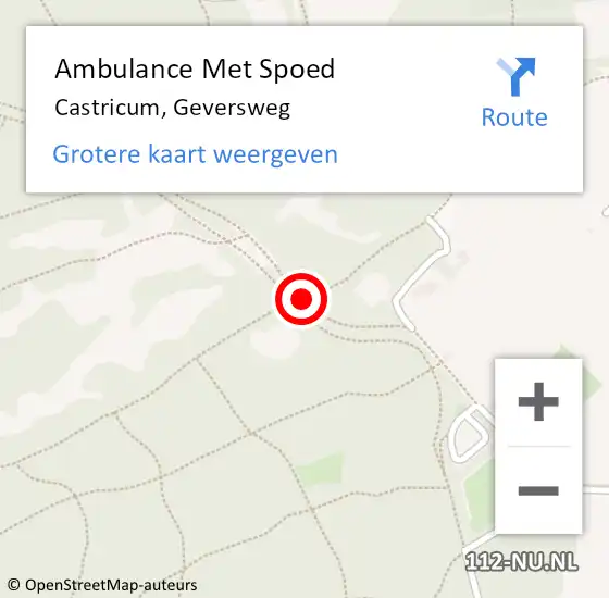 Locatie op kaart van de 112 melding: Ambulance Met Spoed Naar Castricum, Geversweg op 1 december 2019 08:58