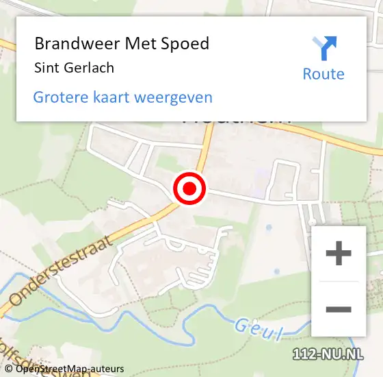 Locatie op kaart van de 112 melding: Brandweer Met Spoed Naar Sint Gerlach op 1 december 2019 10:27