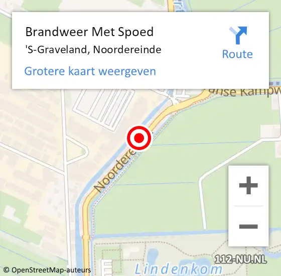 Locatie op kaart van de 112 melding: Brandweer Met Spoed Naar 'S-Graveland, Noordereinde op 1 december 2019 11:22