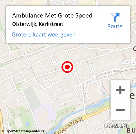 Locatie op kaart van de 112 melding: Ambulance Met Grote Spoed Naar Oisterwijk, Kerkstraat op 1 december 2019 23:33