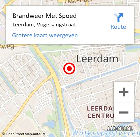 Locatie op kaart van de 112 melding: Brandweer Met Spoed Naar Leerdam, Vogelsangstraat op 1 december 2019 23:44